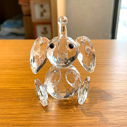Jinshiy Crystal Crystal צלמיות פיל חמודות חיות פסל מיני משקל נייר דקור שולחן שולחן קישוט חג המולד ילדים גברת טובה