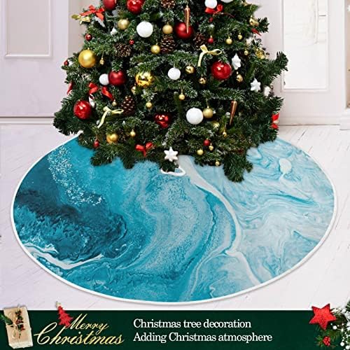 חצאית עץ חג המולד של Oarencol Marble כחול לבן אבן לחג המולד