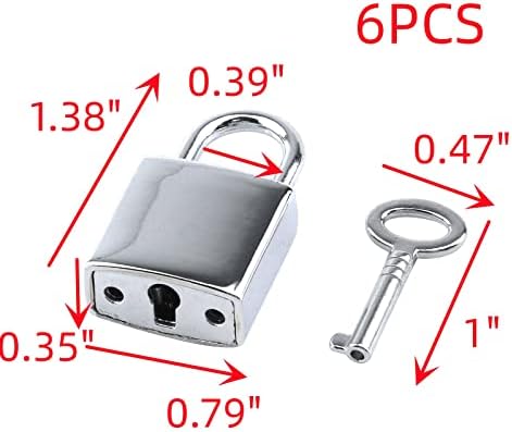 OEDEM 6 PCS מיני מנעול עם מקשים מנעולי וינטג 'קטנים מנעול סגסוגת אבץ מנעול לתיבת תכשיטים