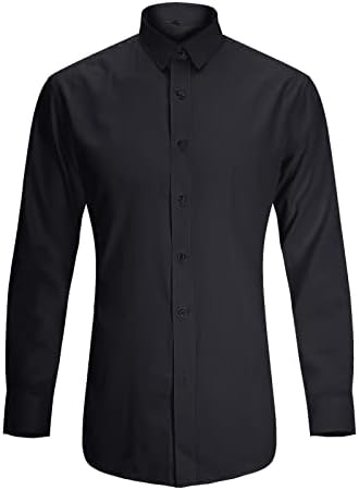 כפתור הגברים של ZDFER למטה חולצת דש חולצה עסקית בצבע אחיד בונה גוף חולצות עם שרוולים ארוכים אופנה מזדמנים