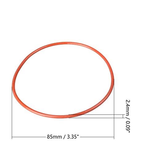 Othmro 1pcs סיליקון טבעת O, 3-5/32 מזהה, 3-11/32 OD, 3/32 רוחב VMQ שמן גומי אטם אטם, אטם מטרי אטם אטם,