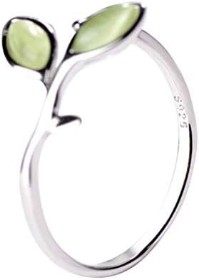 נשים טבעות נשים טבעות נשים טבעות צמח עלים טבעת לעטוף פתוח טבעת 925 טבעת לנשים בנות חג האהבה יום הולדת