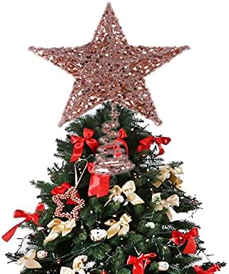 עיצוב הבית 20 סמ עץ חג המולד כוכב ברזל טופר נוצץ עץ חג המולד קישוט קישוט