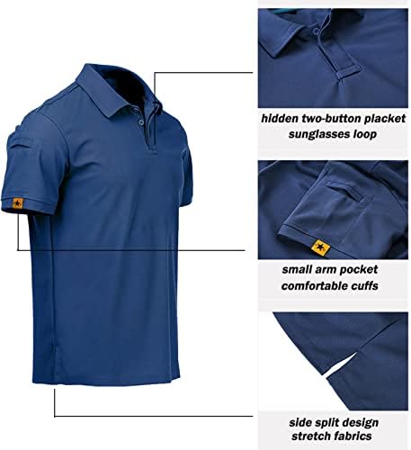 חולצות פולו לגברים יבש מהיר עם שרוול קצר קצר ספורט חולצת גולף טניס מזדמן לגברים