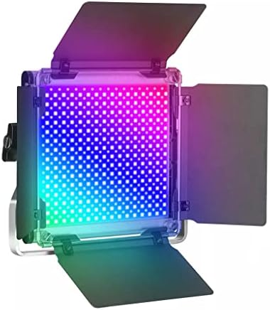 Lukeo LED מצלמה אור וידאו אור, סוללה אופציונלית עם ערכת מטען צילום RGB480 אור + מתאם AC לסטודיו