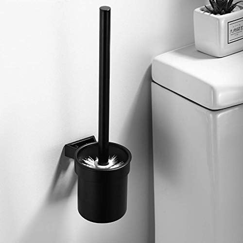 מברשת אסלה של Dopila עם מחזיק מברשת אסלה מתכת שחורה קיר רכוב אמבטיה WC מחזיק מברשת אסלה מחזיק