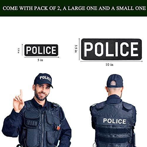 תיקוני משטרת הרסס, גודל גדול טלאים רקומים וו ולולאה עבור אפוד טקטי, קצין משמר מדים, מעיל, מנשא, כובע, אחד