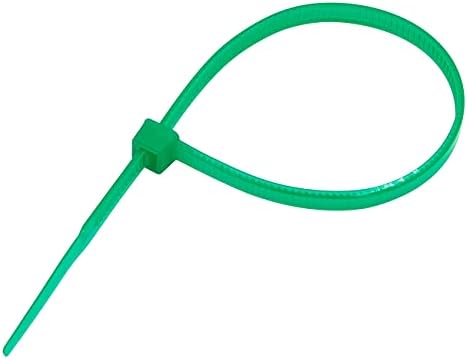 Baomain פלסטיק ניילון רוכסן קשרים נעילה עצמית 6 אינץ 'ירוק 3.5 ממ 4x150 חבילה של 100