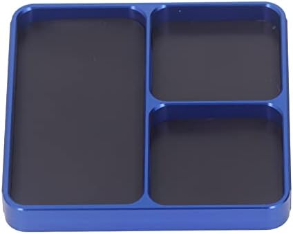 מגש חלקים מגנטיים, מחזיק מגש מגנטי, מערך מגש חלקים מגנטי, עמיד החלקה כחול 5.4 x 4.3 x 0.8 אינץ 'סגסוגת