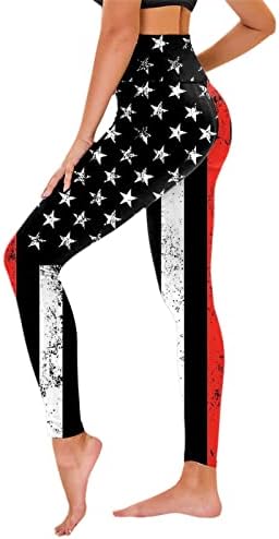 4 ביולי חותלות לנשים אמריקאי דגל גבוהה מותן אימון יוגה חותלות אולטרה רך אלסטי קומפי אימון כושר מכנסיים