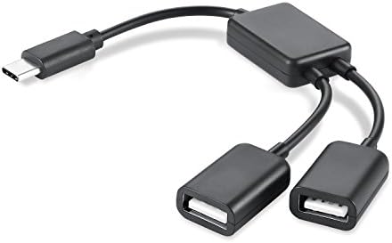 Typc c מפצל USB כפול, iflash USB סוג C ל- USB 2.0 מתאם מתאם, 2x USB-C ל- USB 2.0 נקבה, 1-יציאה USB
