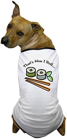 Cafepress ככה אני מגלגל סושי כלב חולצת טריקו כלב, בגדי לחיות מחמד, תחפושת כלבים מצחיקים