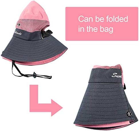 2 חתיכות כובע שמש חיצוני של נשים הגנה UV הגנה מתקפלת רשת רחבה שולית חוף כובע דיג