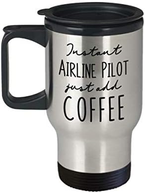 ספל נסיעות מבודד של חברת תעופה - מיידי פשוט הוסף קפה - מתנות הומור נהדרות מצחיקות ליום הולדת,