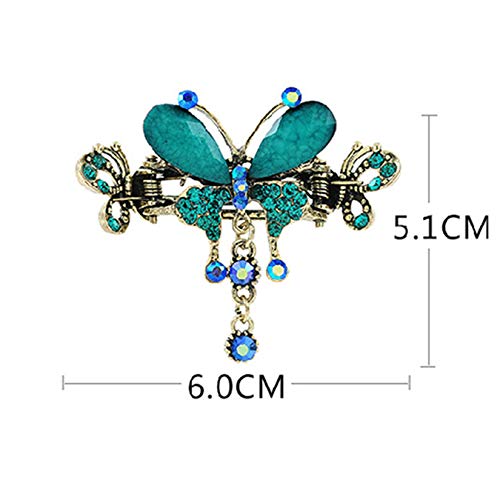 Adiasen Rhinesestone Crystal Butterfly פרח לנשים קליפ שיער נערות, אביזרי בארטס