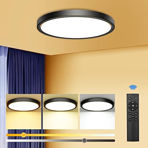 יוטון LED תקרת תאורה מתקן 24 וואט LED סומק תקרת תקרה, 3 טמפרטורות צבעוניות מתקן תאורה לתקרה לעמומה למטבח, חדר