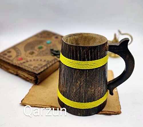 בעבודת יד כפרי בירה ספל טנקארד עץ טבעי סטיין סטיין עתיק כוס תה קפה חום