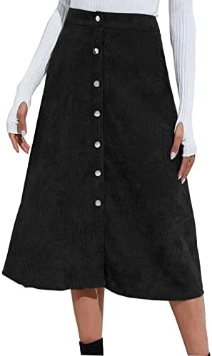 חצאיות לנשים טרנדי מידי חצאית גבוהה מותן כפתור אונליין קפל חצאית רזה בכושר הברך אורך נדנדה סקורט תחתונית
