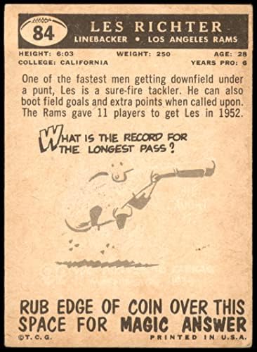 1959 Topps 84 Les Richter Los Angeles Rams VG/Ex+ Rams California