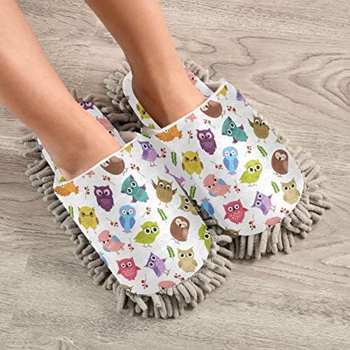 חמוד ינשופים סמרטוט רצפת ניקוי לשטוף נעלי בית לנשים מקורה נעלי בית עבור מתנות