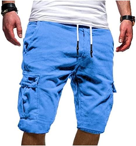 מכנסי מטען לגברים קצרים מזדמנים מזדמנים מכנסי טרנינג רופפים ספורט שרוך מכנסי קיץ קצרים נושמים