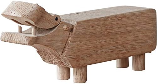 Zamtac בסגנון אירופי עץ היפופוטם דני משרד יצירתי שולחן עבודה מוצק צעצוע מעץ מעץ קישוט חיה מתנות