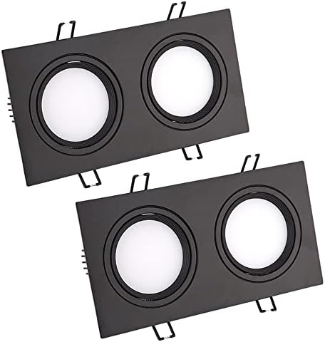 WLBHWL 10W, 14W, 20W, LED 30W LED יכול להדליק 2 ראשים שקועים בקצץ מלבן שחור קל, 3 טמפרטורות צבע