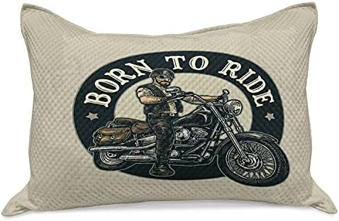 אופנוען סרוג כרית סרוג כרית, סמל מורד כמו עיצוב של נולד לרכב על איש קריקטורה על אופניים, כיסוי