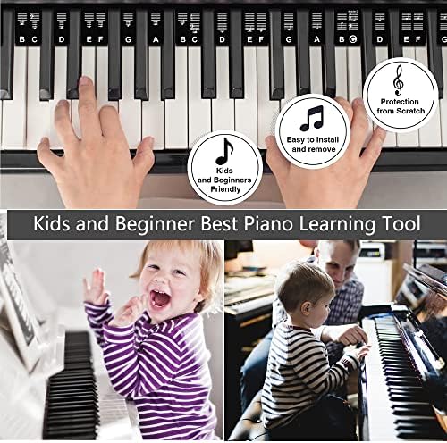 פסנתר הערות מדריך למתחילים, סיליקון פסנתר מקלדת מדבקות, 88 מפתחות נשלף פסנתר מקלדת הערה תוויות עבור סוגים