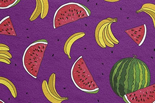 מגבת מחצלת יוגה של אמבסון פרי, בננות אבטיח קיץ תכונות טעימות של מטבח טבע מוטיבים קצביים הדפסים, זיעה ללא החלקה