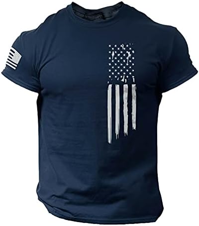שרוולים קצרים לגברים חולצות דגל אמריקאי מודפס חולצות טריקו טקטיקות הסוואה טקטיקות ספורט חולצות