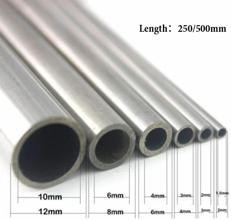 1-10 יחידות 250/500 ממ אורך 304 צינור נימי נירוסטה חלקה 0.3-8 ממ * 0.1-12 ממ