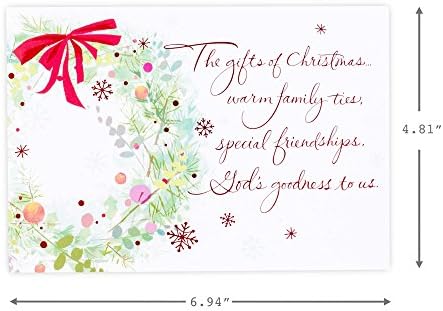 Hallmark כרטיסי ארגזים לחג המולד דתיים, זר