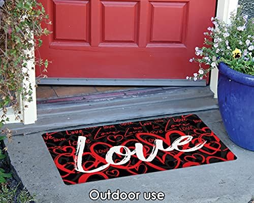 טולנד בית גן 800535 אהבת לבבות האהבה דלת מחצלת 18 * 30 אינץ לב חיצוני שפשפת לכניסה מקורה כניסה