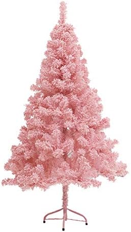 עץ חג המולד של ZPEE ורוד נוהר, חומר PVC עץ אורן צירים מלאכותי עם קישוט מתכת עמדת חג המולד קל להרכבה -3M