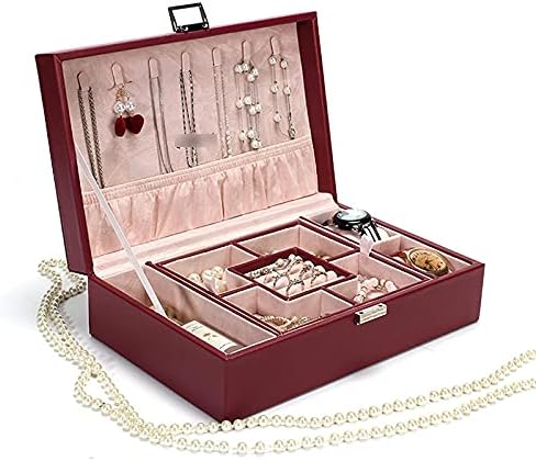 קופסא אחסון תכשיטים אור תכשיטים יוקרה תיבת תכשיטים קופסאות אחסון שרשרת/טבעת/עגיל מעודן קופסא תכשיטים