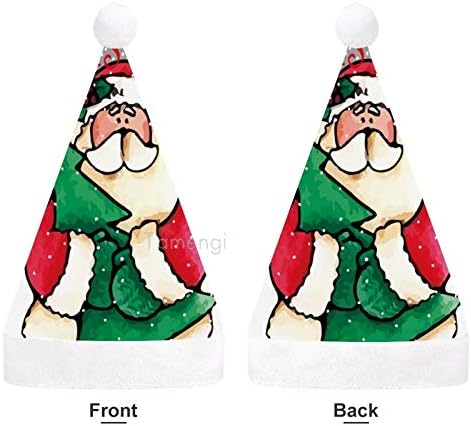 חג המולד סנטה כובע, סנטה קלאוס חג המולד חג כובע למבוגרים, יוניסקס נוחות חג המולד כובעי לשנה חדשה חגיגי תלבושות
