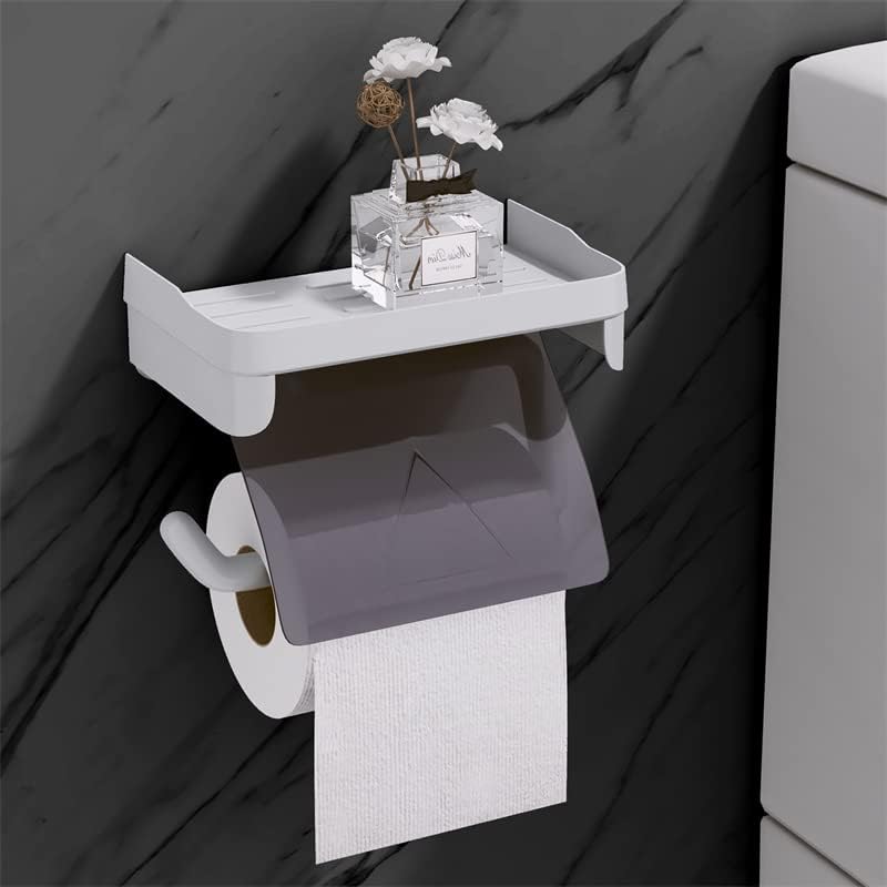 מחזיק נייר טואלט עם מדף-קיר הר רקמות רול מחזיקי עבור שירותים, רכוב אמבטיה אחסון אביזרי עבור נייר
