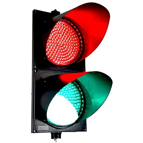 Signaworks Traffic Light LED 12 אינץ '2 אור אדום/ירוק, טעינה תעשייתית עגינה מפרץ אור, חיצוני, 168