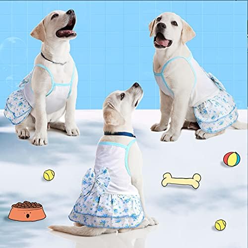 2 חתיכות שמלת גור חמוד שמלת חיות מחמד טוטו מחמד שמלות גורים עם קשת לילדות כלבים קטנים