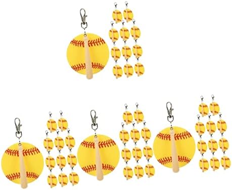 Sewacc 48 מערכים מחזיק מפתחות מיני חובבי חובבים ספורטאים נושא מפתח צהוב מסיבת יד מזכרת למסיבת תליונים עיצוב