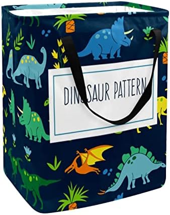 דינוזאור ודפוס עטלף מעופף הדפס סל כביסה מתקפל, סלי כביסה עמידים למים 60 ליטר אחסון צעצועי כביסה