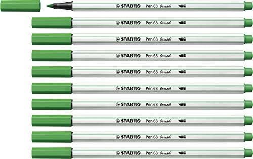 פרימיום סיבי - טיפ עט-סטבילו עט 68 מברשת מדוים קר אפור תיבה של 10
