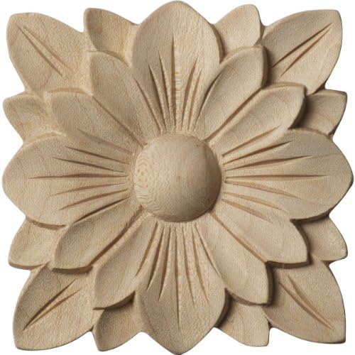 Ekena Millwork Ros02x02spal Springtime Rosette, 2 3/4 W x 2 3/4 H x 1/4 P, Alder