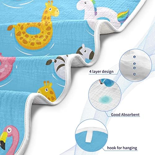 VVFELIXL מגבת ברדס לתינוק, בעלי חיים צבעוניים צפים ילדים חמודים צעצועים כחולים סופגים פעוט מגבות,