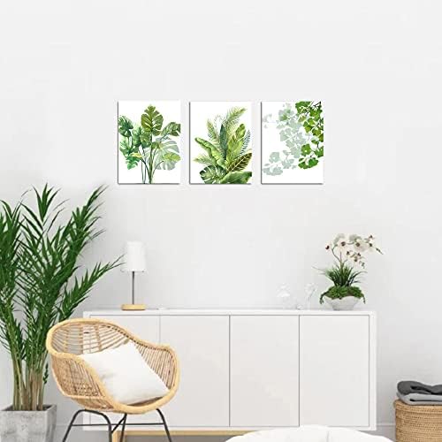 אמנות קיר עלה עלה ירוקה מאוד באמנות קיר מינימליסטית תמונות פשוטות עלים טרופיים מצביעים צמחים בוטניים יצירות