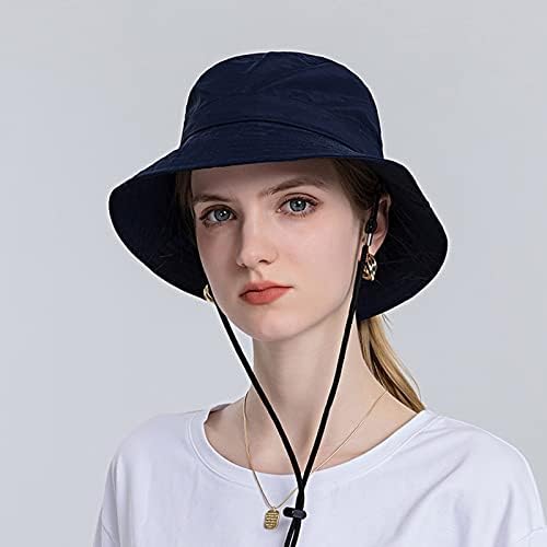 כובעי דלי נשים מוצקות אבזם מתכוונן כובע דייג שוליים כובע קיץ מחנה שמש מתקפל כובעי שמש מזדמנים