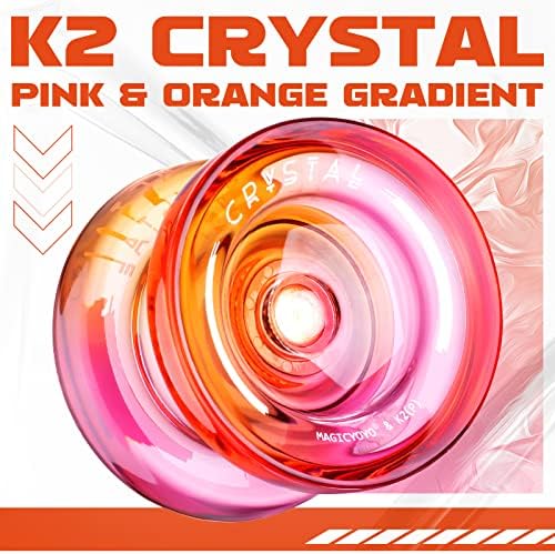 Magicyoyo K2 Crystal Yoyo Responstive Yoyo למתחילים, צבעים כפולים, פלסטיק יו-יו, טריק כפול yoyo