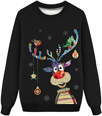 זוג סוודר לחג המולד תואם סוודר חג המולד שרוול ארוך צבעי נוחות סווטשירטים משפחת חג חג המולד מכוערת