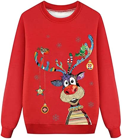 זוג סוודר לחג המולד תואם סוודר חג המולד שרוול ארוך צבעי נוחות סווטשירטים משפחת חג חג המולד מכוערת